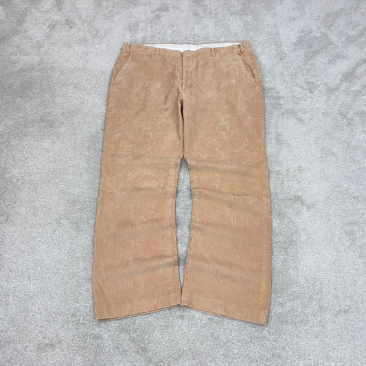 Vintage cream wide wale corduroy trousers W40L32 wide leg cord pants 90s skate style