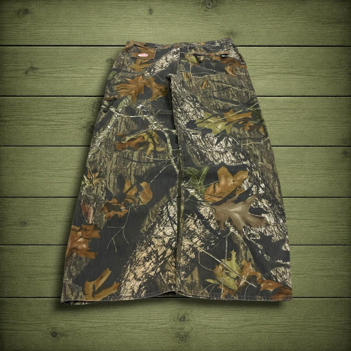 Mossy Oak baggy camo cargo pants y2k wide leg khaki Leaf camouflage utility hunting cargos