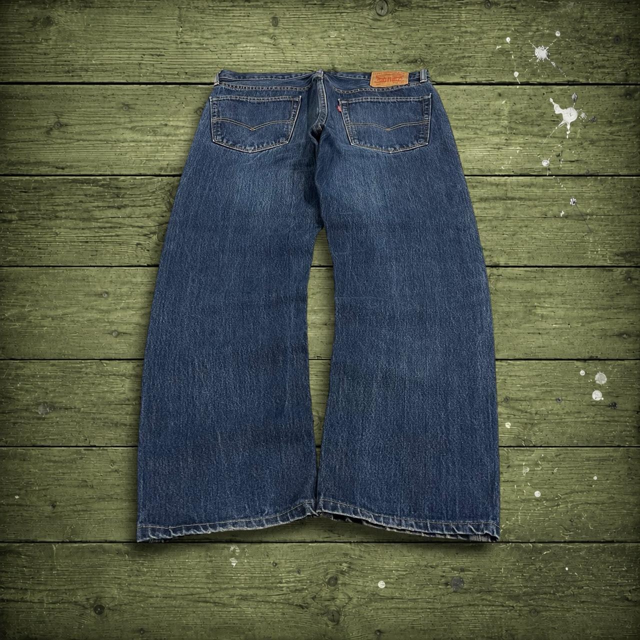 Y2K Levi’s 505 jeans W36L30 blue 100% cotton straight fit 5 pocket belt loops red tab logo