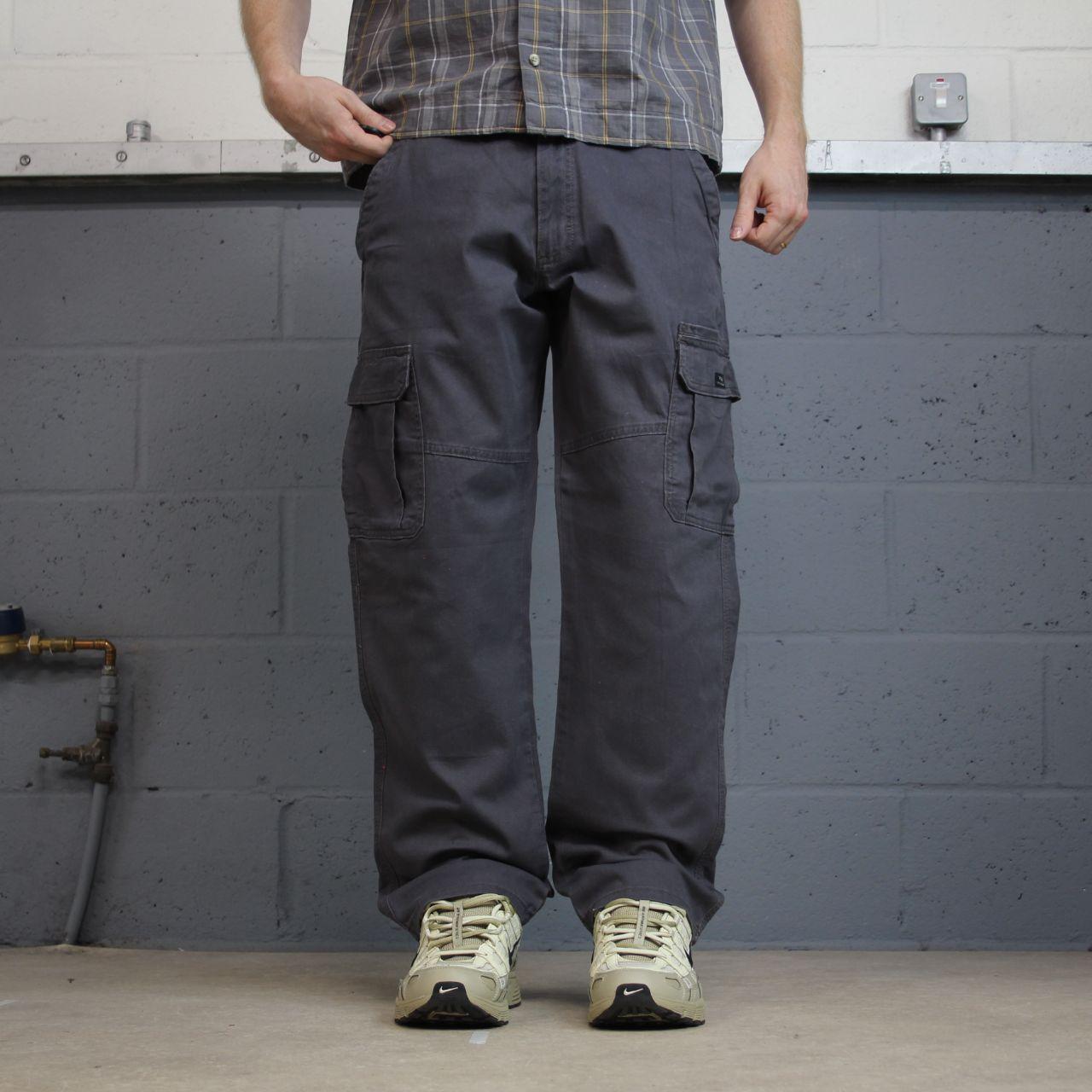 Wrangler cargo pants y2k grey W34L30 relaxed fit skater work utility pants