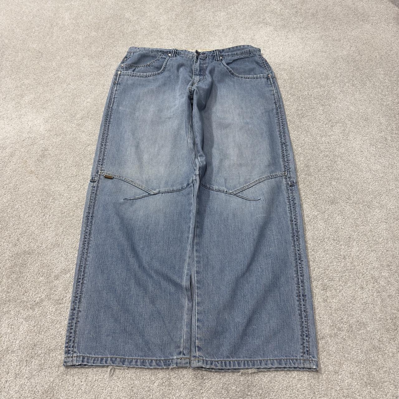 Y2K Phat Farm baggy jeans W38L32 blue wide leg skater style jeans