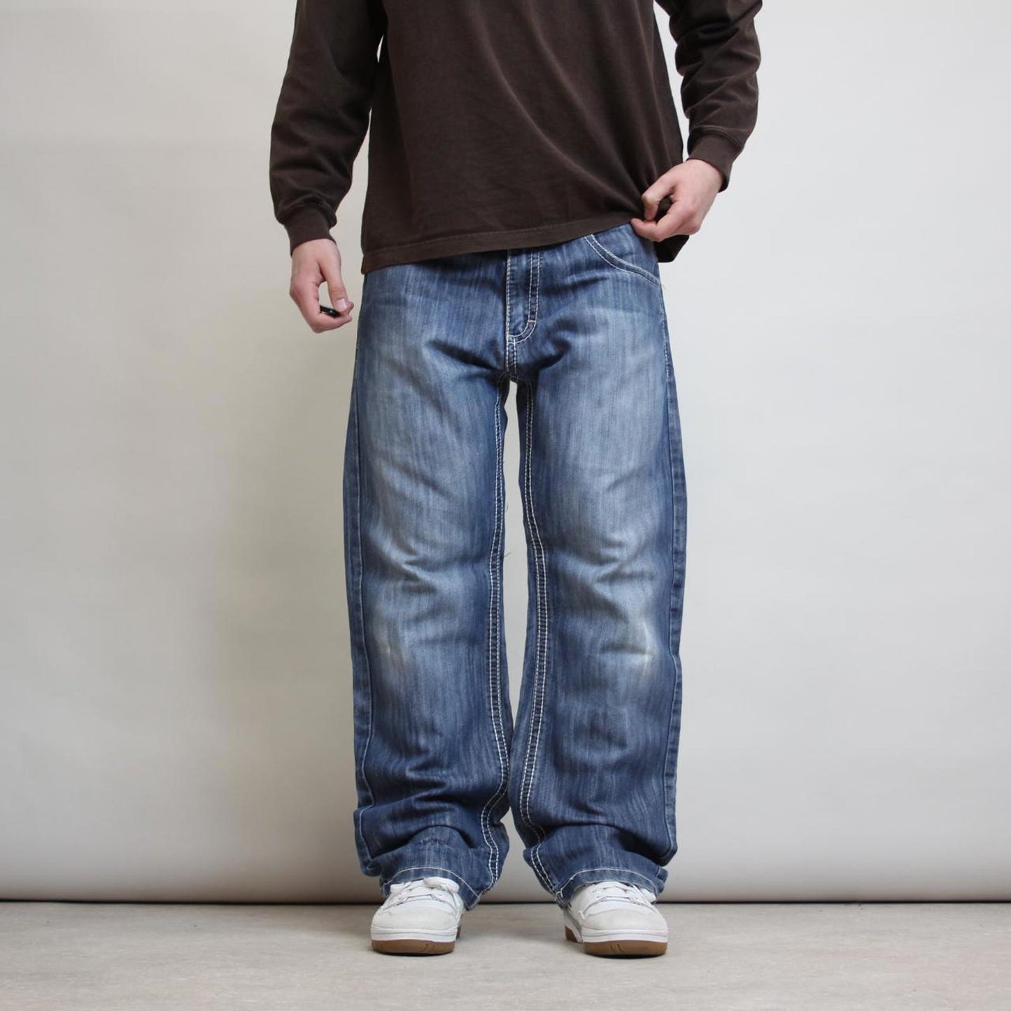 Blue Southpole jeans W38 L32 loose 90s style skater jeans tab logos