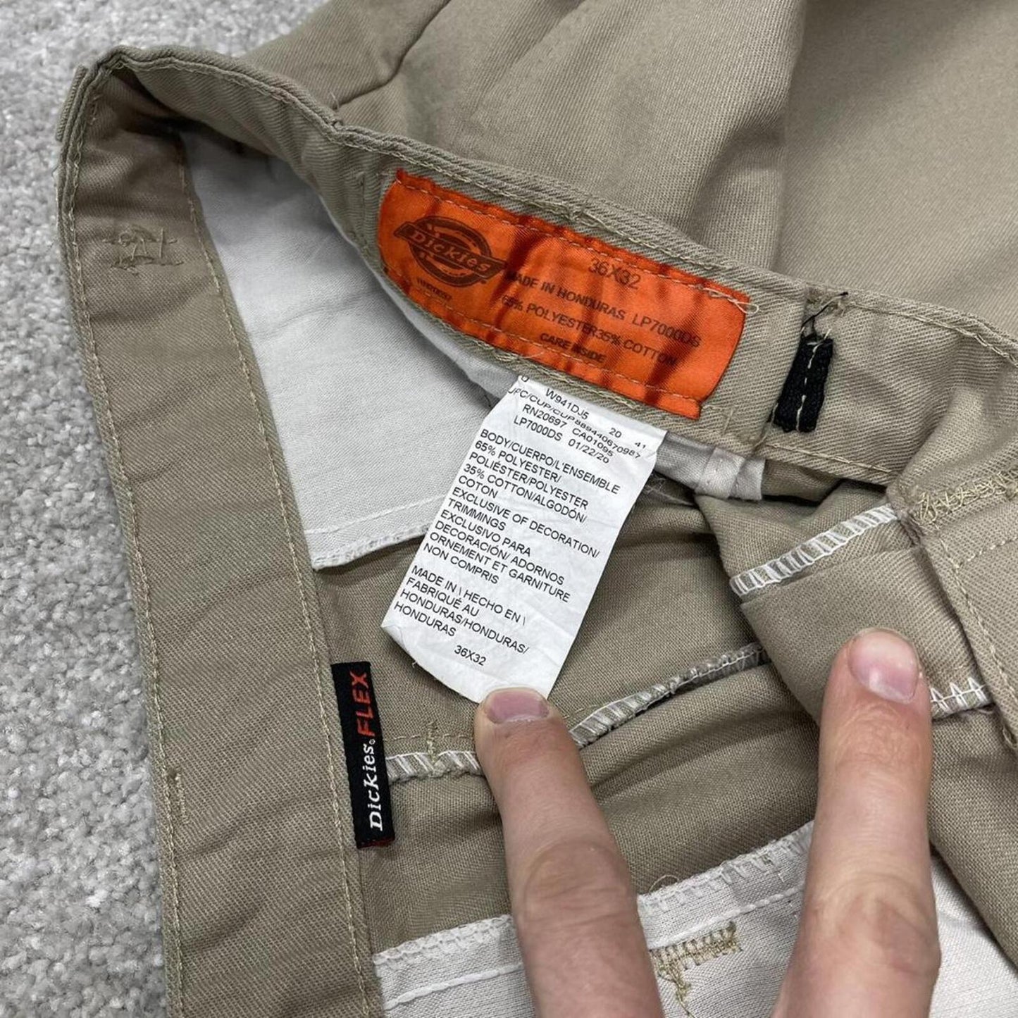 Y2K Dickies chino work pants 36x32 khaki Loose floaty casual skate cargo trousers