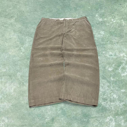 Vintage wide wale corduroy pants beige Haggar loose chunky jumbo cord trousers