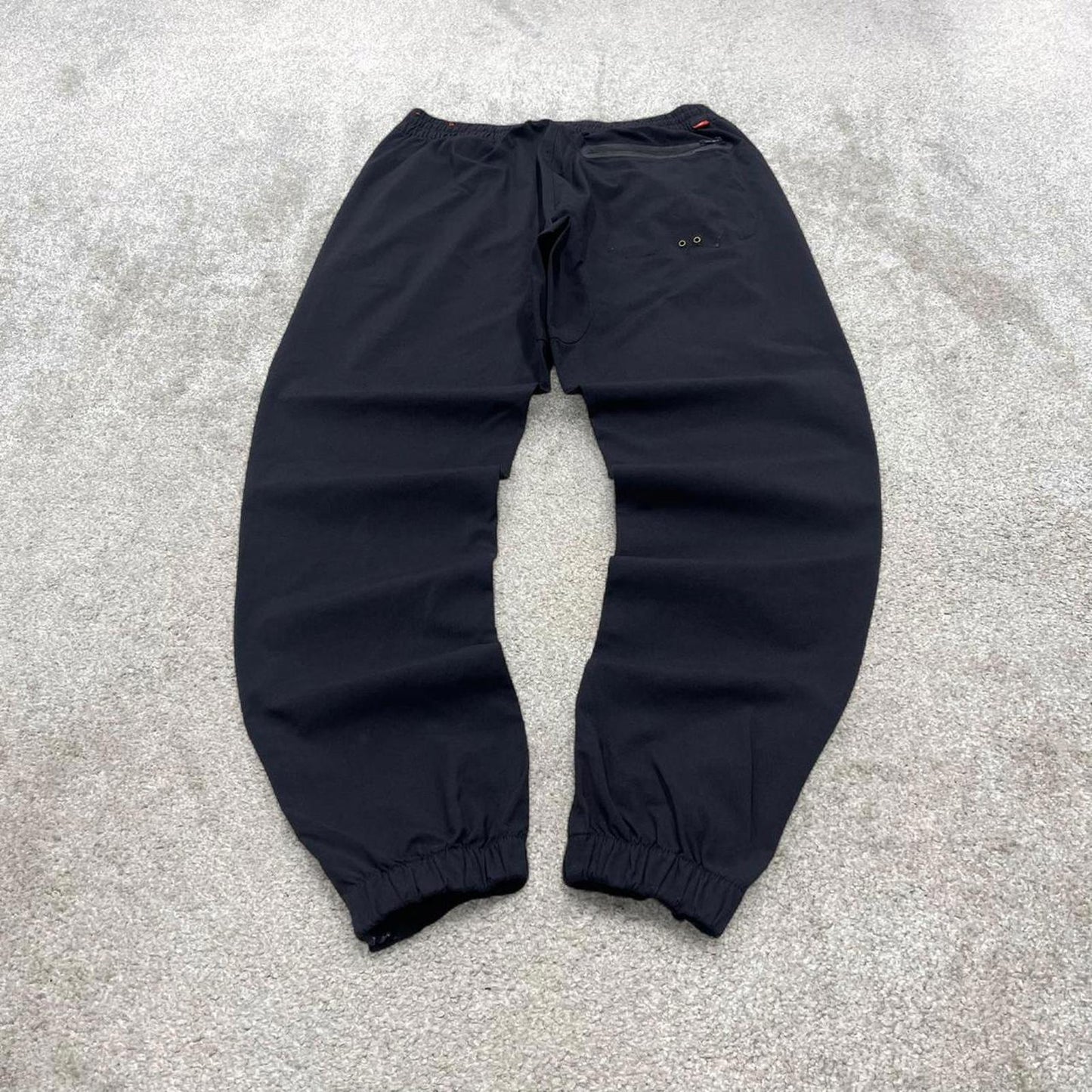 Black Nike tracksuit bottoms Medium y2k style sportswear track pants slim cuffed