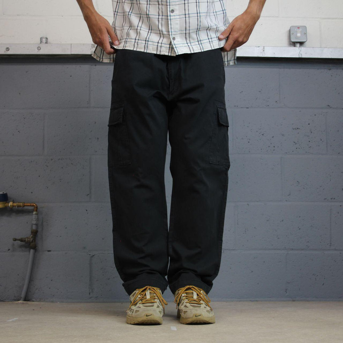 Lee cargo pants y2k black Straight leg utility stretch workwear style trousers