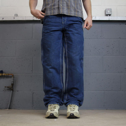 Vintage vintage Carhartt carpenter jeans y2k blue denimn Loose straight leg skater style workwear