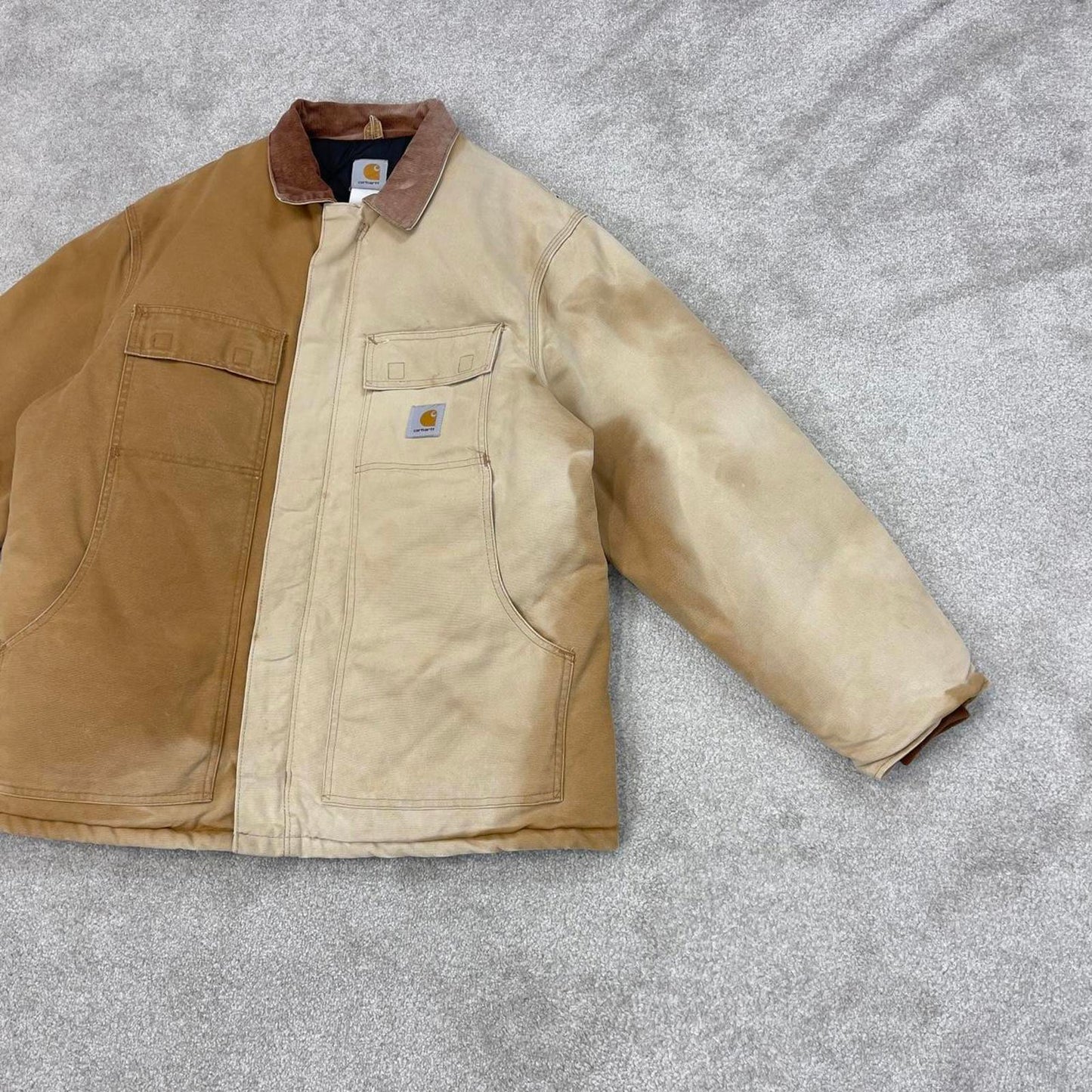 Hamilton brown Carhartt jacket XL - canvas arctic quilt lined chore coat collar