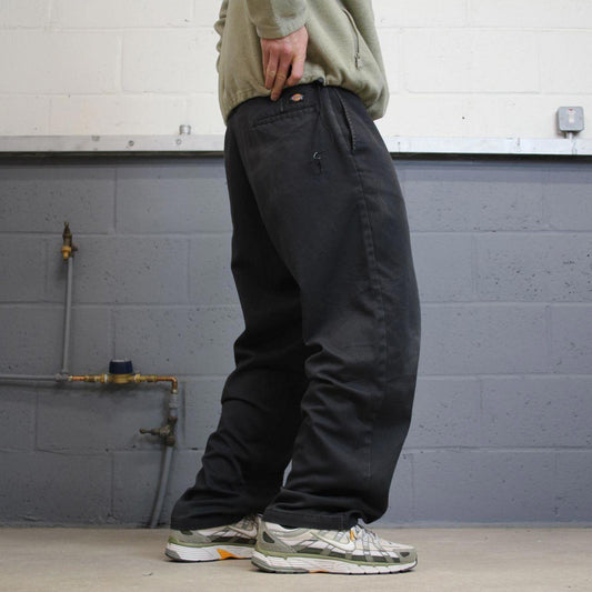 Y2K Dickies 874 work pants faded black Loose original fit chino style skate trousers