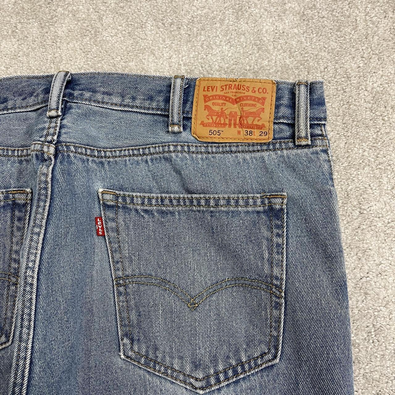 Y2K Levi’s 505 jeans straight leg washed blue #Straight fit 5 pocket pants belt loops red tab logo
