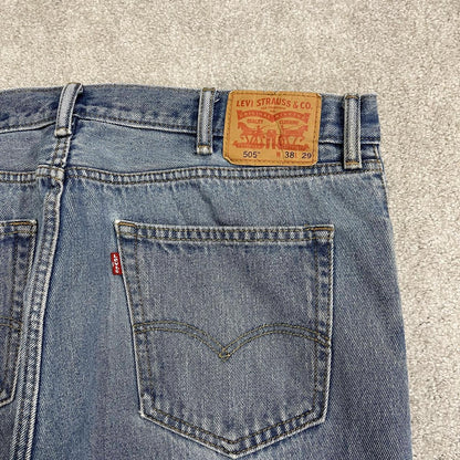 Y2K Levi’s 505 jeans straight leg washed blue #Straight fit 5 pocket pants belt loops red tab logo