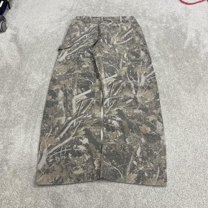Baggy camo carpenter jeans y2k grey Abercrombie & Fitch baggy fit wide leg camouflage cargo pants