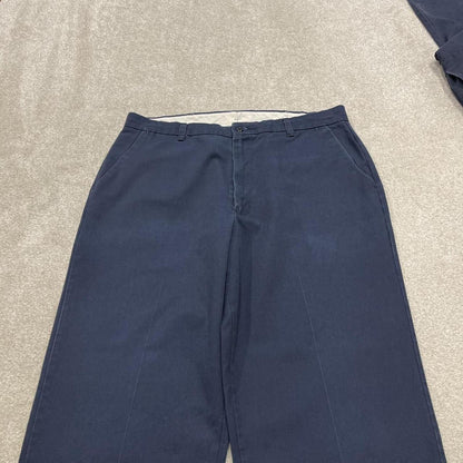 Vintage skater work pants faded navy W37L29 Loose chino style skate trousers Red Kap workwear