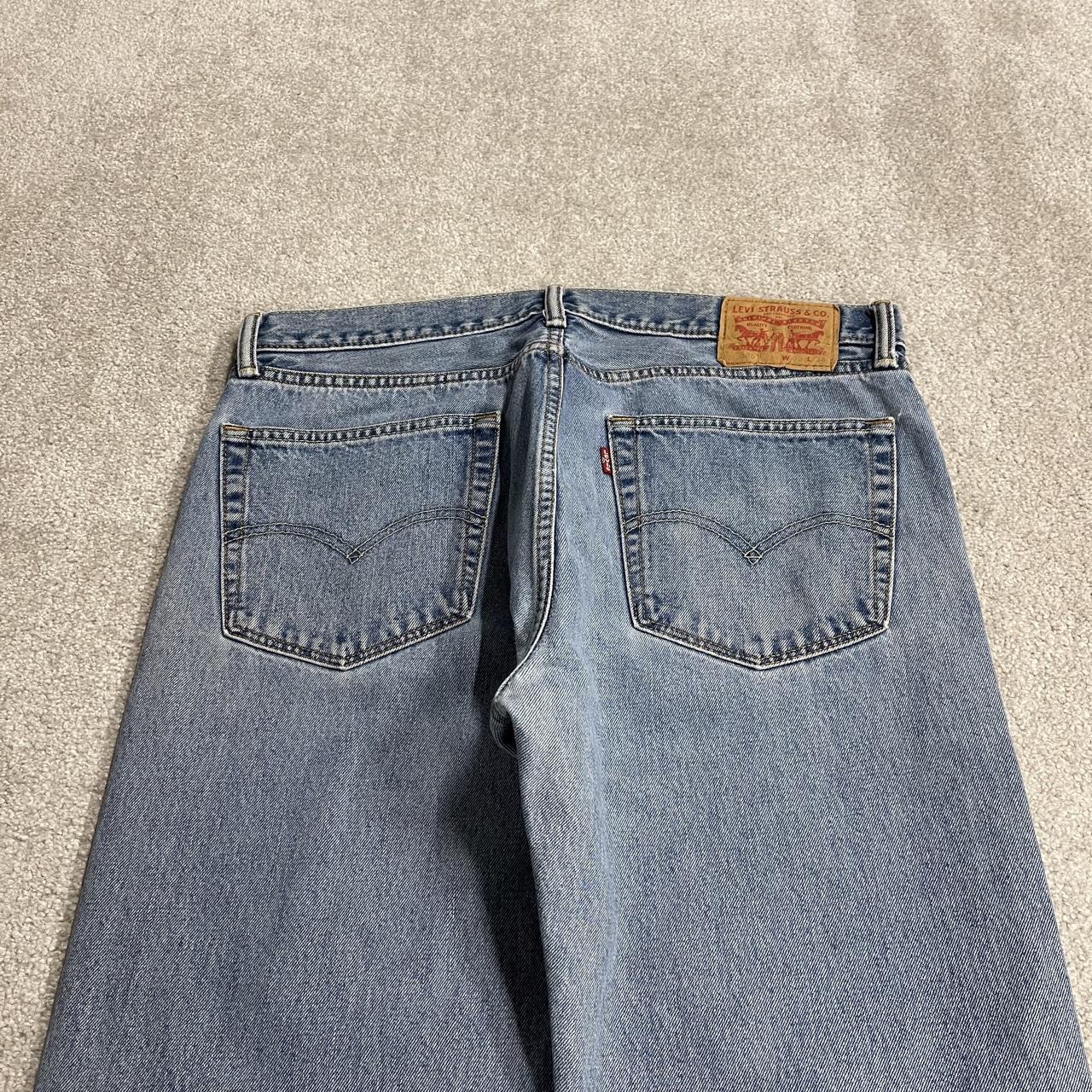 Y2K Levi’s 505 jeans W36L34 washed blue straight leg red tab logo 100% cotton