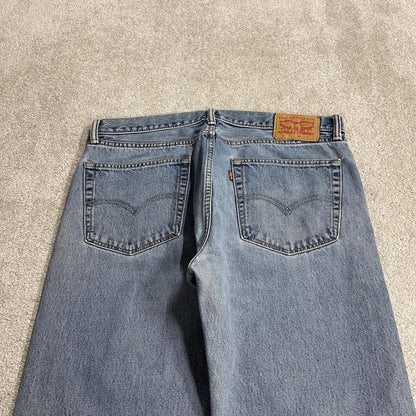 Y2K Levi’s 505 jeans W36L34 washed blue straight leg red tab logo 100% cotton