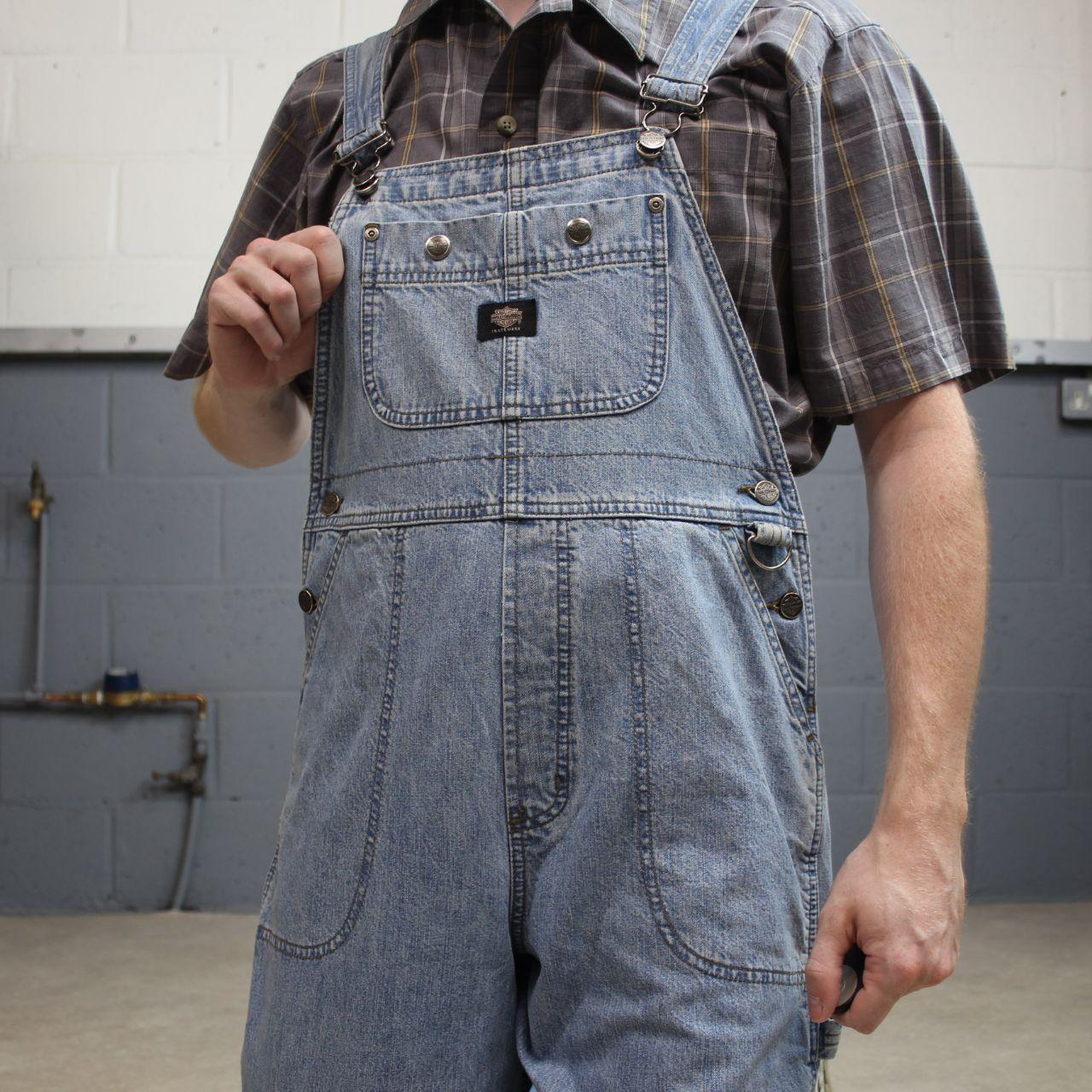 Harley Davidson dungarees denim overalls blue Vintage workwear bib & brace utility