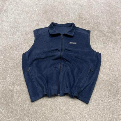 Columbia technical fleece gilet XXL navy blue men’s full zip up autumn tech