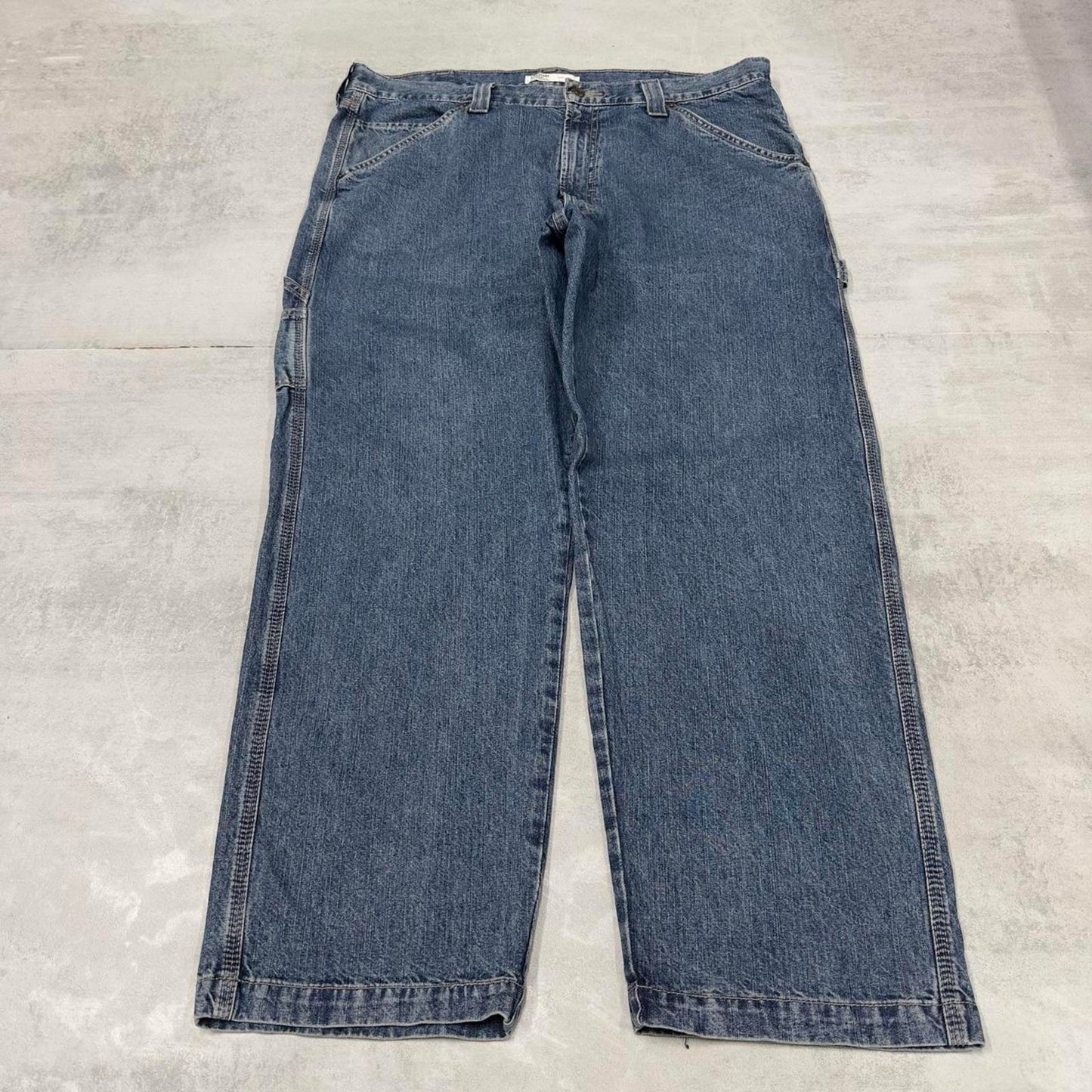 Blue baggy Levis carpenter jeans W40L30 loose skater thick denim 90s style cargos patch logo