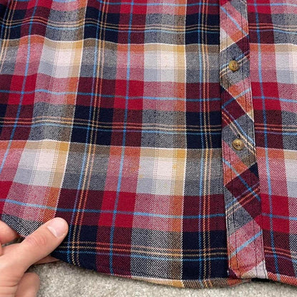 Y2K Dravus checkered plaid flannel shirt red Long sleeve check button down