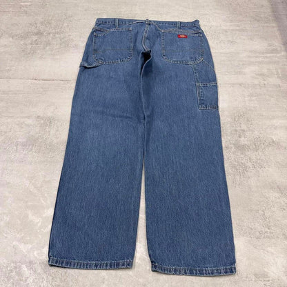 Dickies carpenter jeans W38L30 loose blue denim cargo skater style jeans