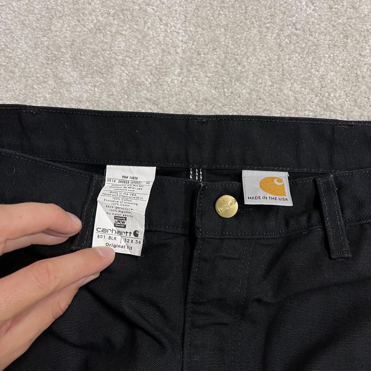 Carhartt double knee carpenter jeans y2k black Loose fit thick canvas skate cargo work pants