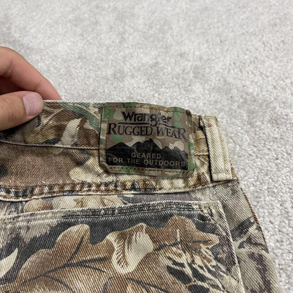 Wrangler camo jeans Y2K khaki Straight leg advantage Realtree forest camouflage pants