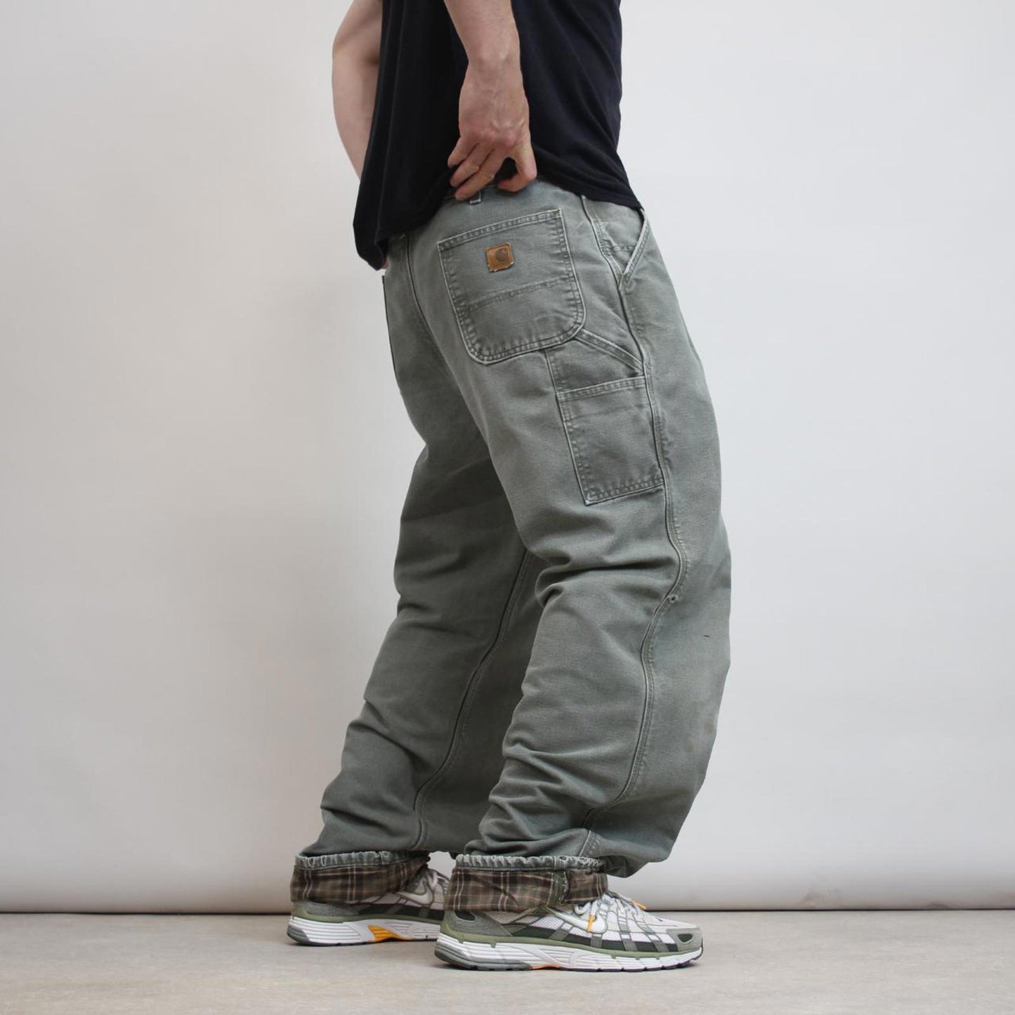 Baggy Carhartt carpenter jeans W36 L35 wide leg flannel lined 90s style skater cargos