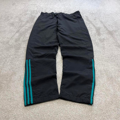 Black Adidas trackies Medium loose y2k style joggers adjustable side stripe track pants