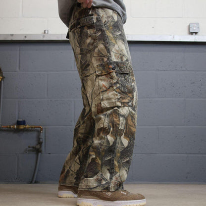 Liberty camo cargo pants loose khaki Loose floaty realtree hunting camouflage trousers