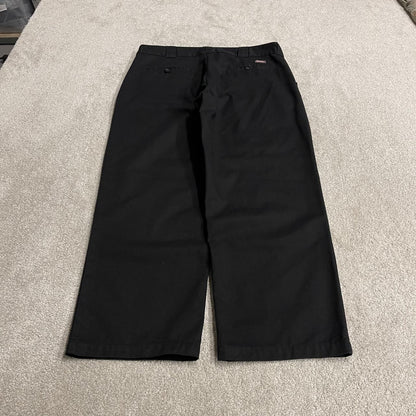 Dickies baggy pants black y2k wide leg W38L30 Loose fit chino skate style work trousers