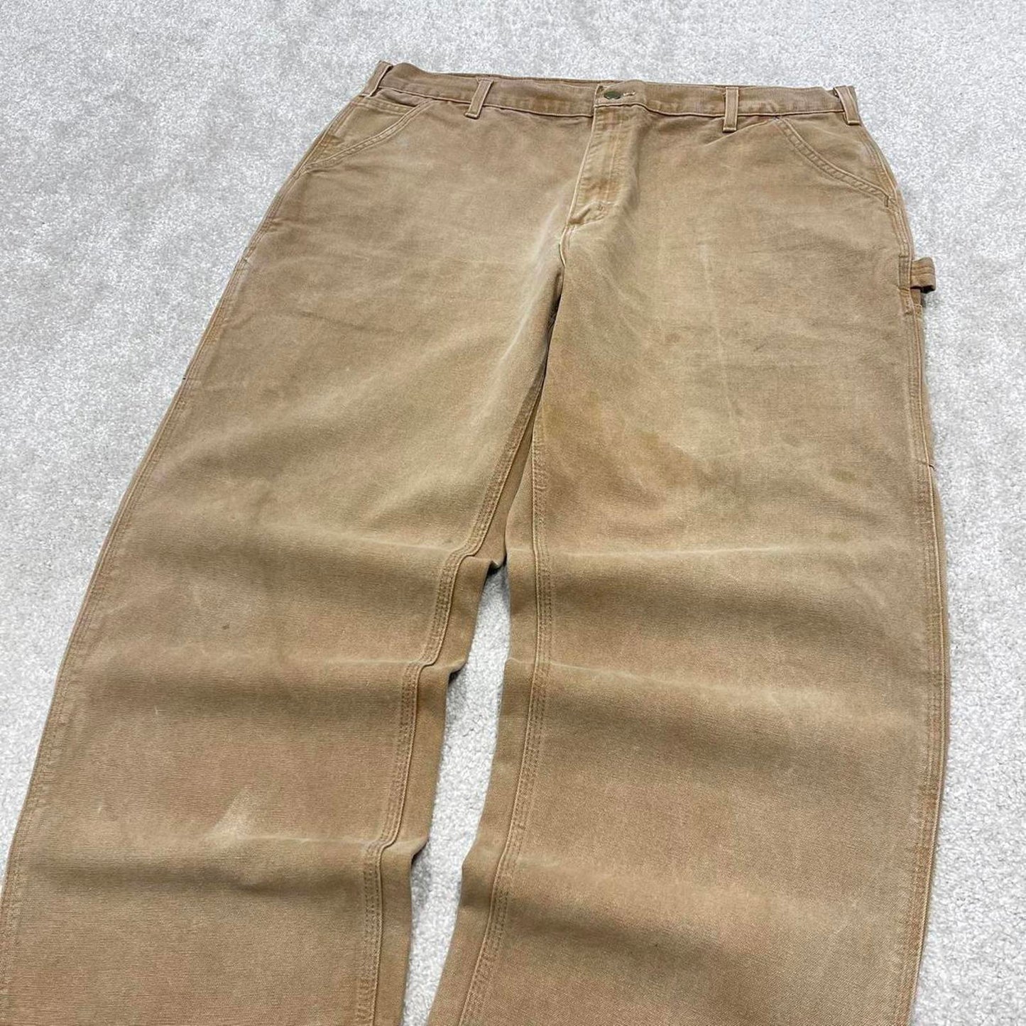 Baggy Carhartt carpenter jeans W38L30 loose wide leg 90s skater style canvas cargo pants 100% cotton