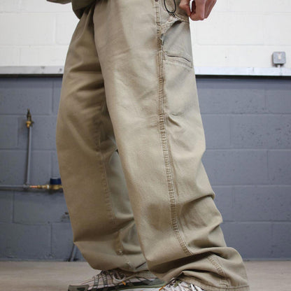 Vintage Wrangler carpenter skate pants W40L34 khaki grey loose workwear cargo jeans