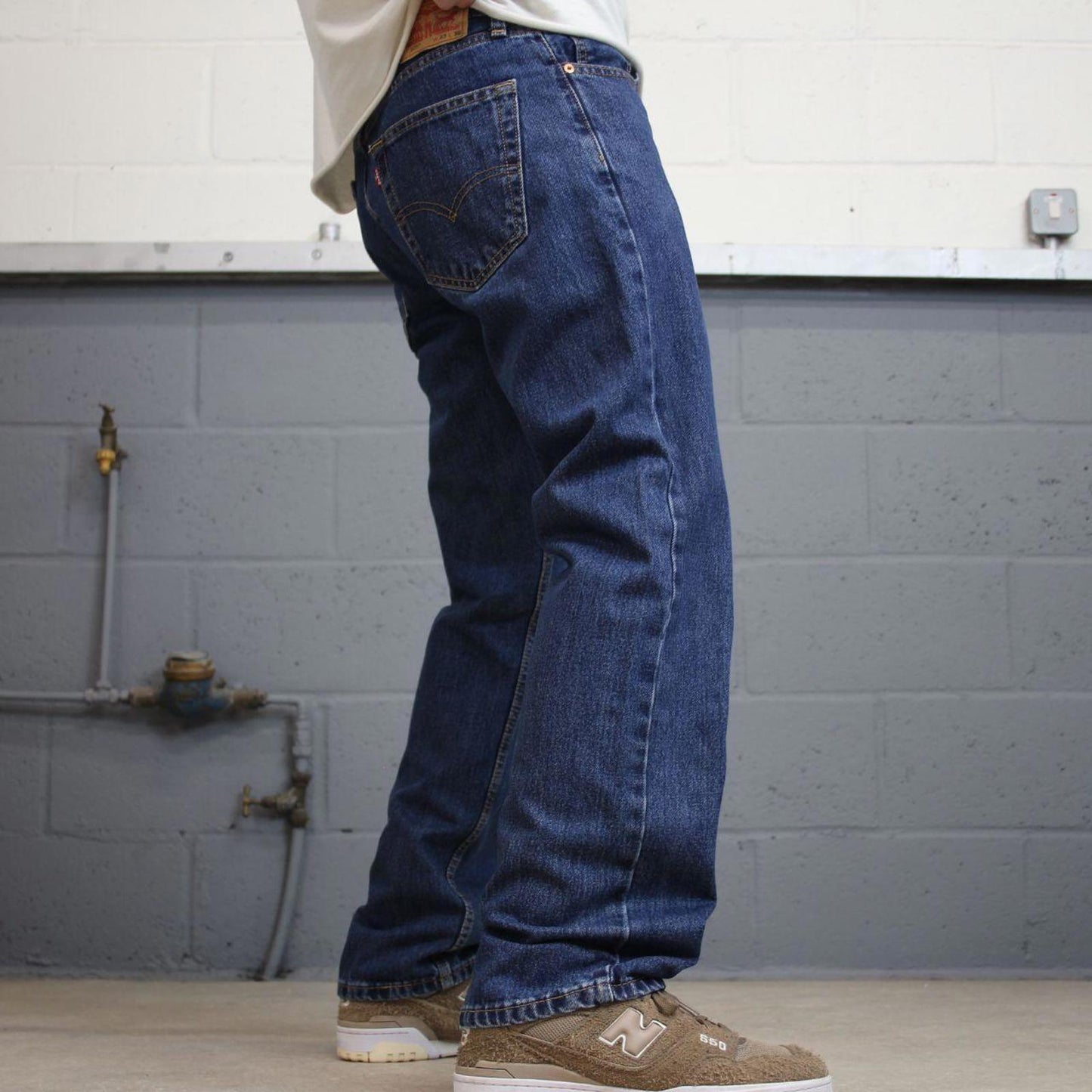 Blue Levis 505 jeans W34L30 blue loose straight leg y2k style pants red tab logo