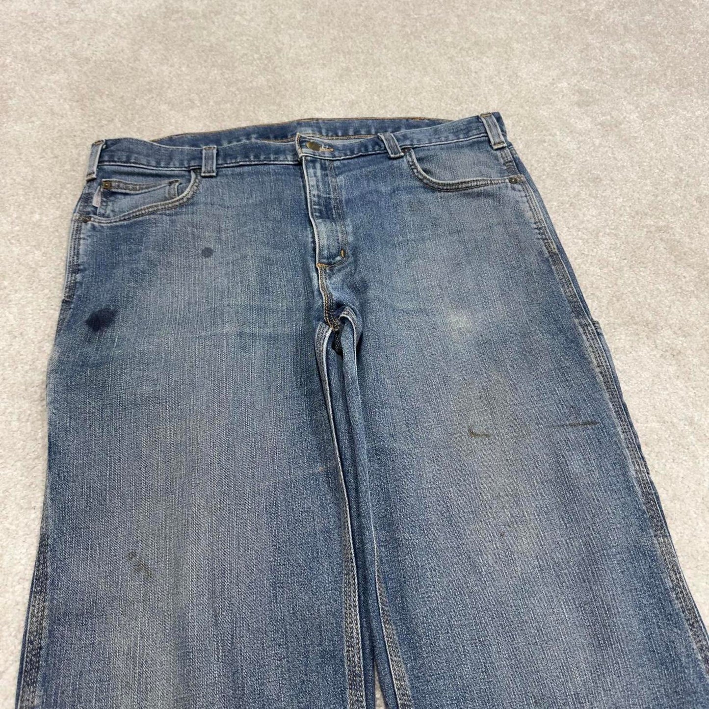 Carhartt carpenter jeans blue 90s skater style W38L32 relaxed denim 5 pocket pants