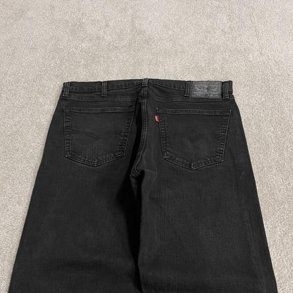 Y2K Levi’s 505 jeans W38L30 black Straight fit 5 pocket belt loops red tab logo