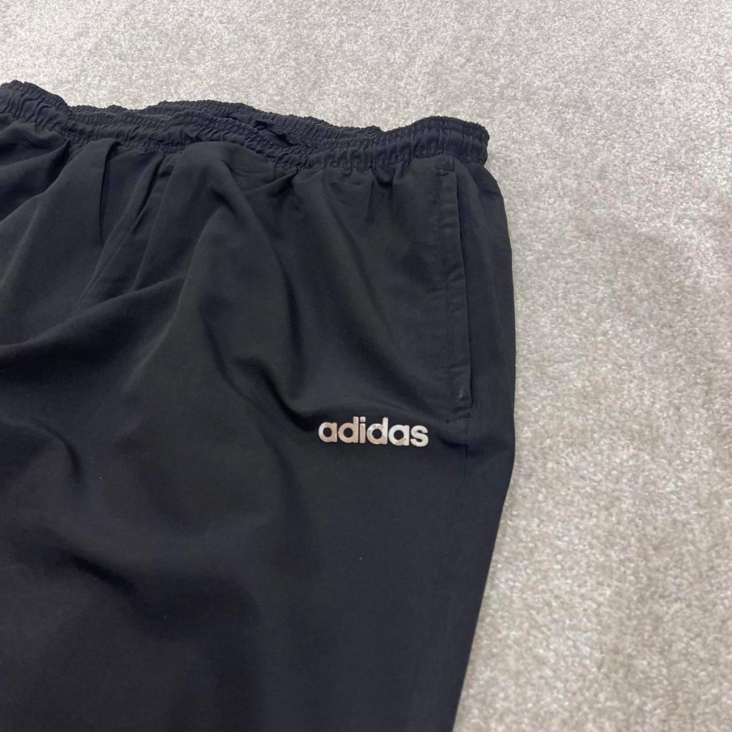 00s Adidas tracksuit bottoms black XXL loose y2k style sportswear track pants gym wear