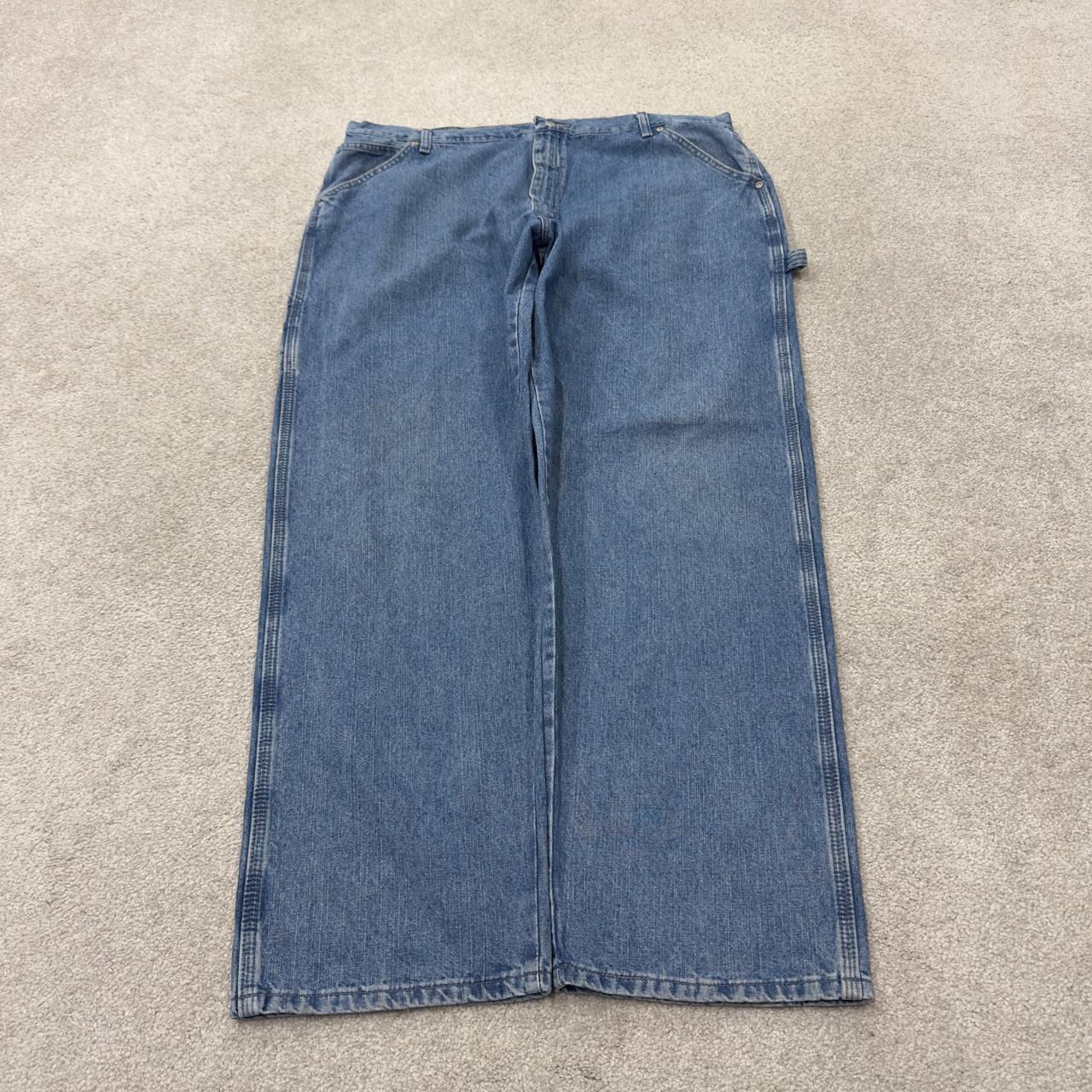 Wrangler wide leg baggy cargo jeans y2k blue denim Loose fit skater 2000s style cargo pants