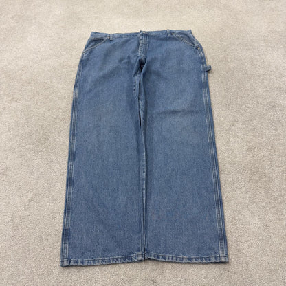 Wrangler wide leg baggy cargo jeans y2k blue denim Loose fit skater 2000s style cargo pants