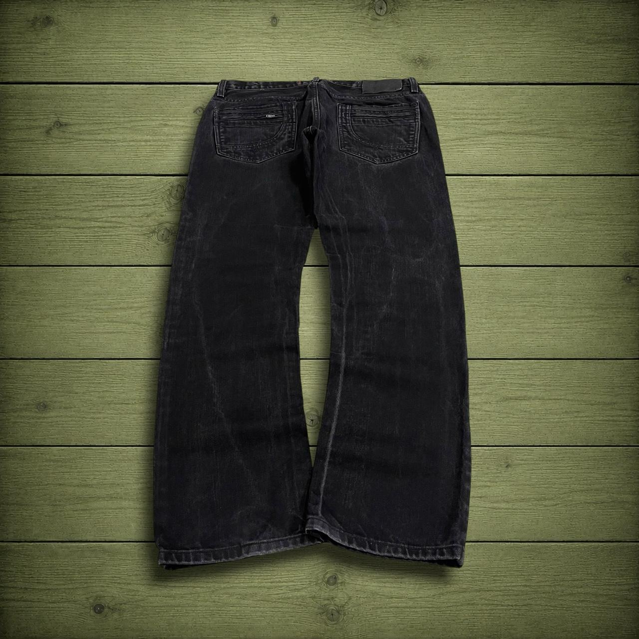 Y2K Guess jeans W32L30 black denim Ultra slim McCrae fit pants with stitch design and pockets