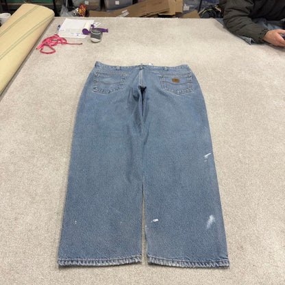 Y2K baggy Carhartt denim jeans blue Loose fleece lined skate style workwear pants