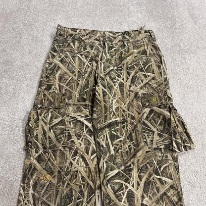 Browning Mossy Oak camo cargo pants Y2K Medium khaki Loose floaty camouflage hunting utility trouser