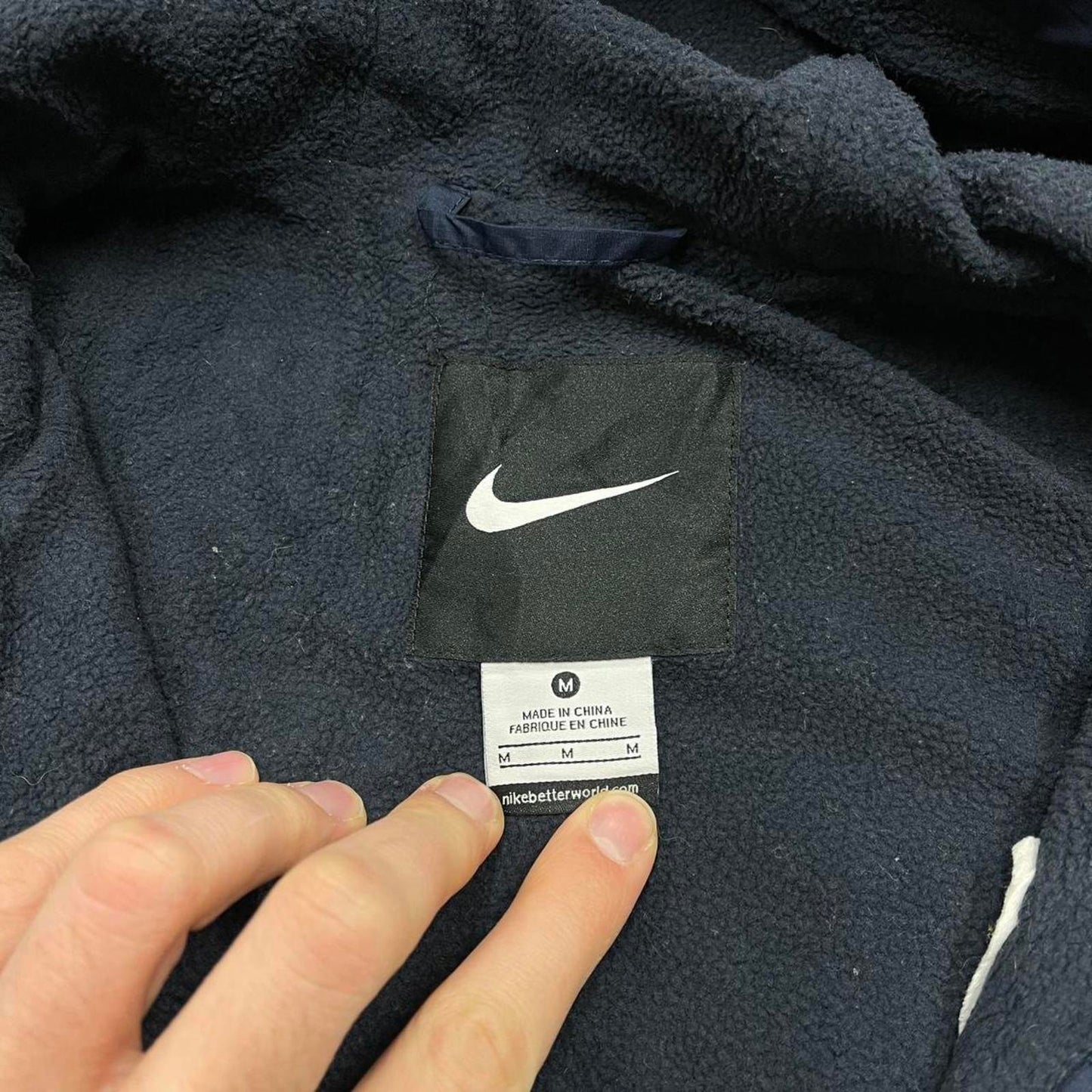 00s Nike technical windbreaker jacket Medium men's navy y2k hooded full zip up coat technical