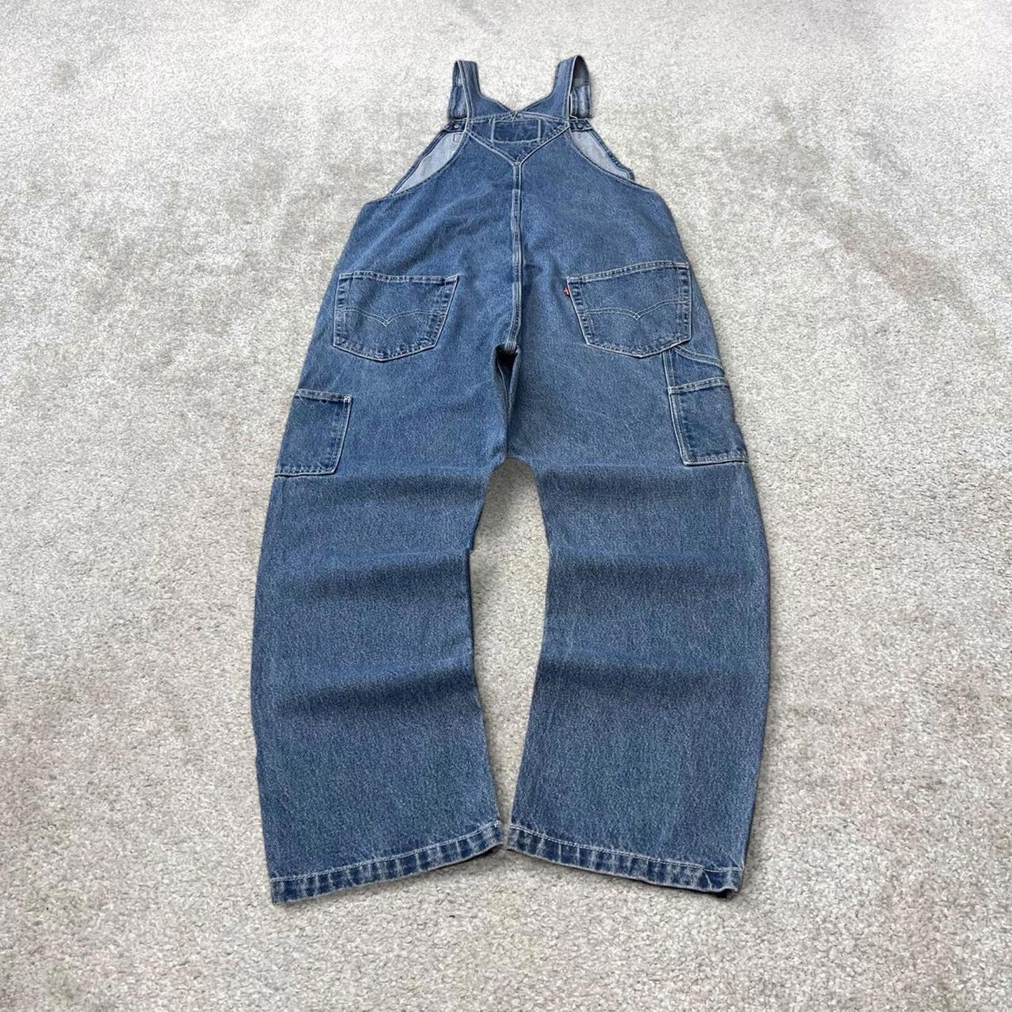 Vintage Levi's dungarees Large blue denim baggy 90s skater style bib & brace overalls