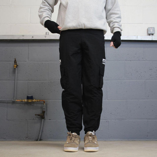 Y2k Adidas tracksuit bottoms XS 00s style black sportswear joggers cargo track pants trackies