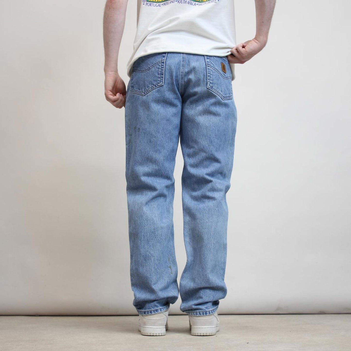 Mens vintage Carhartt jeans W32 L32 Blue Carhartt 5 pocket jeans patch logo