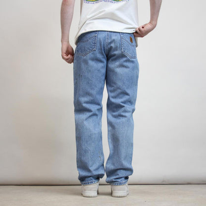 Mens vintage Carhartt jeans W32 L32 Blue Carhartt 5 pocket jeans patch logo