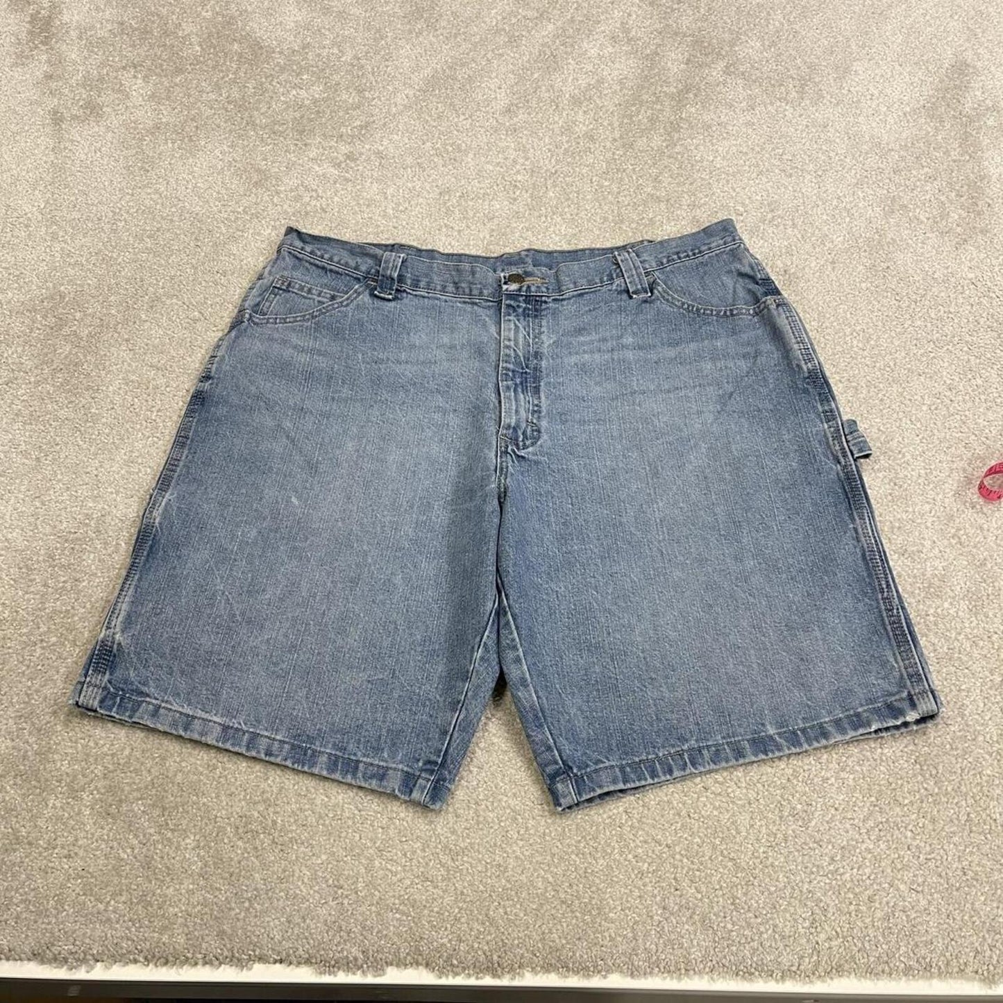 Wrangler denim shorts carpenter washed blue Loose fit skater style summer cargo jorts