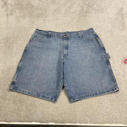 Wrangler denim shorts carpenter washed blue Loose fit skater style summer cargo jorts