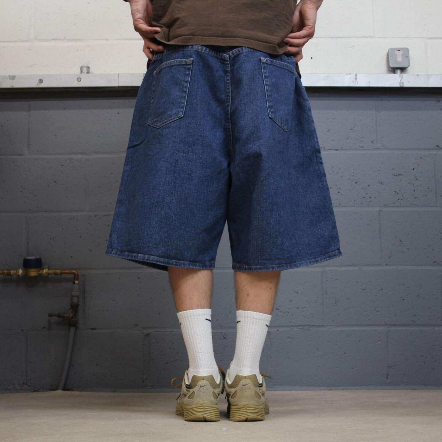 Wrangler baggy denim shorts blue Loose wide leg skater style jorts