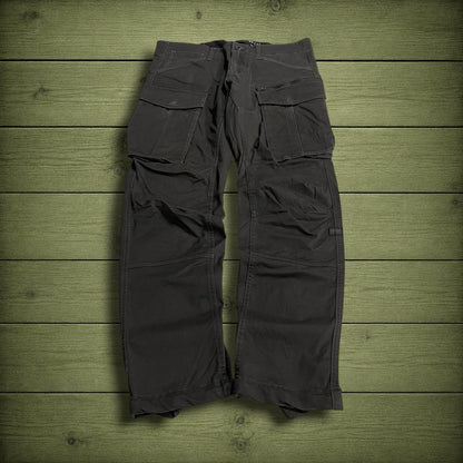 Y2K G-Star Raw cargo pants relaxed dark grey Comfy slim tapered style utility trousers